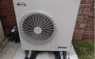 An air source heat pump.