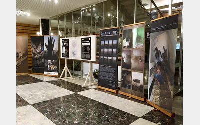 Photos on display at the 'Cold Realities' exhibition.