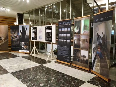 Photos on display at the 'Cold Realities' exhibition.