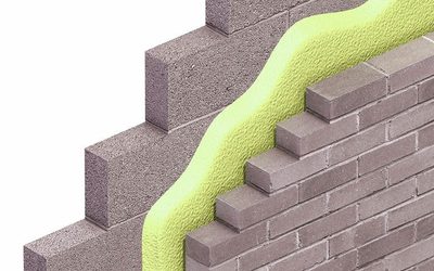 Illustration showing a cavity wall insulation.