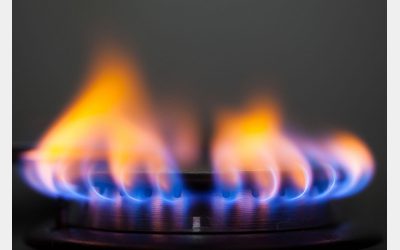 Illustration of a yellow flame on a gas cooker.