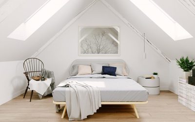 Loft room inside a house.