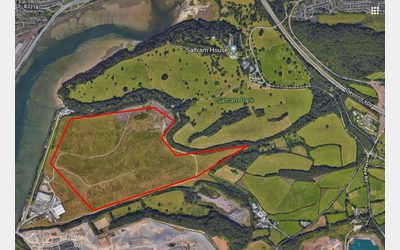 Aerial map highlighting the location of the proposed Chelson Meadow community solar farm.